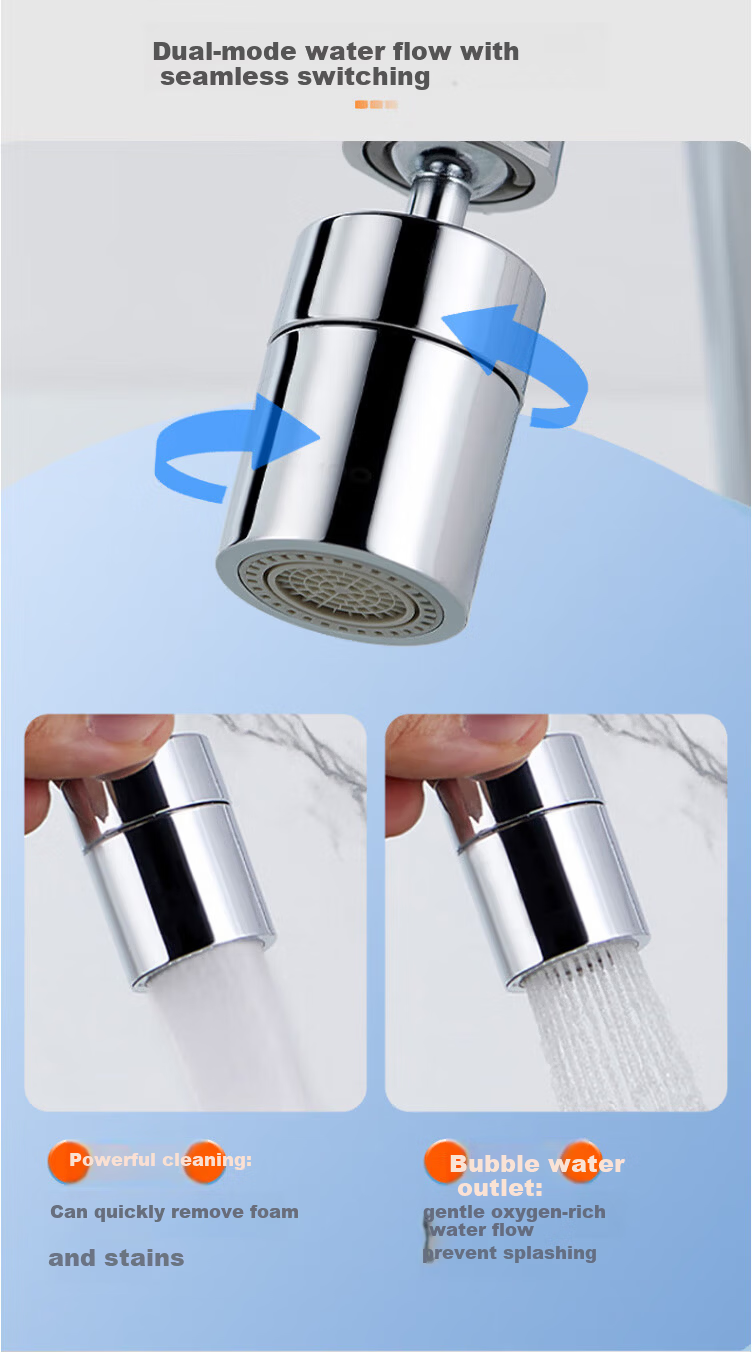 ARROW Copper Faucet Aerator for Basin and Kitchen Sink, Splash-Proof, 360-Degree Rotatable Water Outlet AE5978-W 7