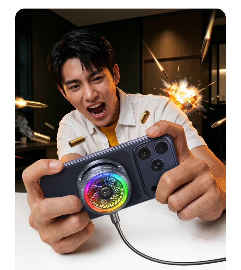 UGREEN Magnetic Mobile Phone Cooler Clip Semiconductor Cooling Low Noise for Apple Android Huawei Xiaomi iPad Tablet Gaming Live Streaming 18