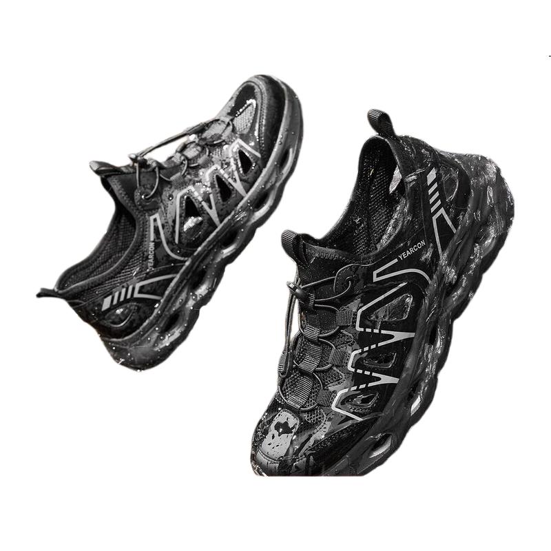 Eierkang Men's Lightweight Breathable Closed-Toe Creek Shoes Outdoor Hiking Water Sandals Black 40 61796W