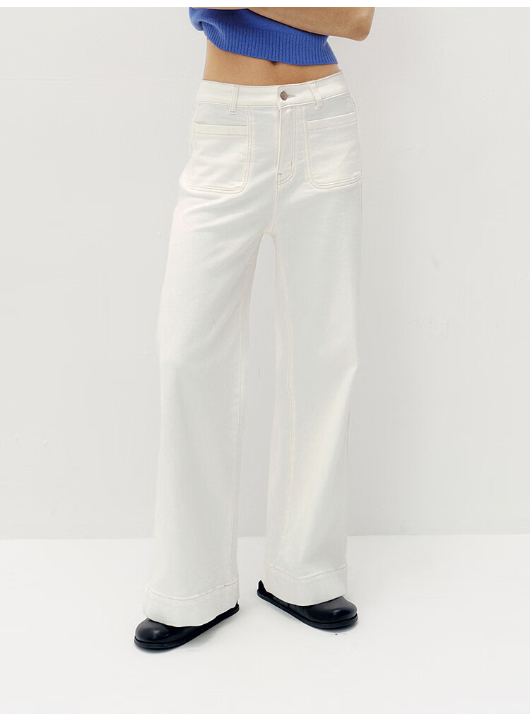 Semir Senrou Women's Denim Jeans Autumn Loose Fit Long Pants Slimming Leg-Lengthening Wide-Leg Trousers 103525124011A 34