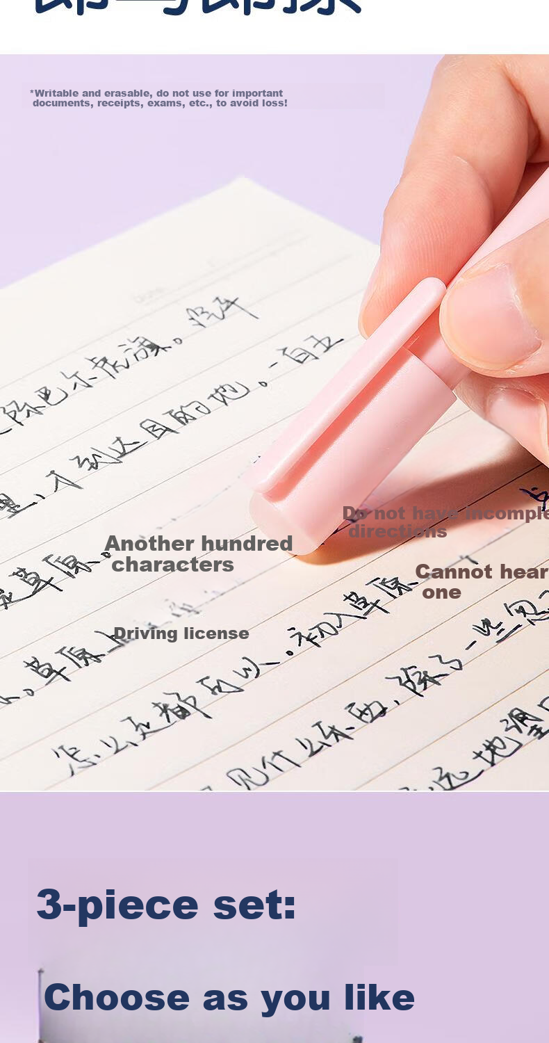 Deli Erasable Soft Grip Silicone Case Student Calligraphy Fountain Pen F Nib (1 Pen, 2 Black Ink Cartridges, 1 Pen Conditioner) SF552 F Nib (Approx. 0.5mm) Random Color 4
