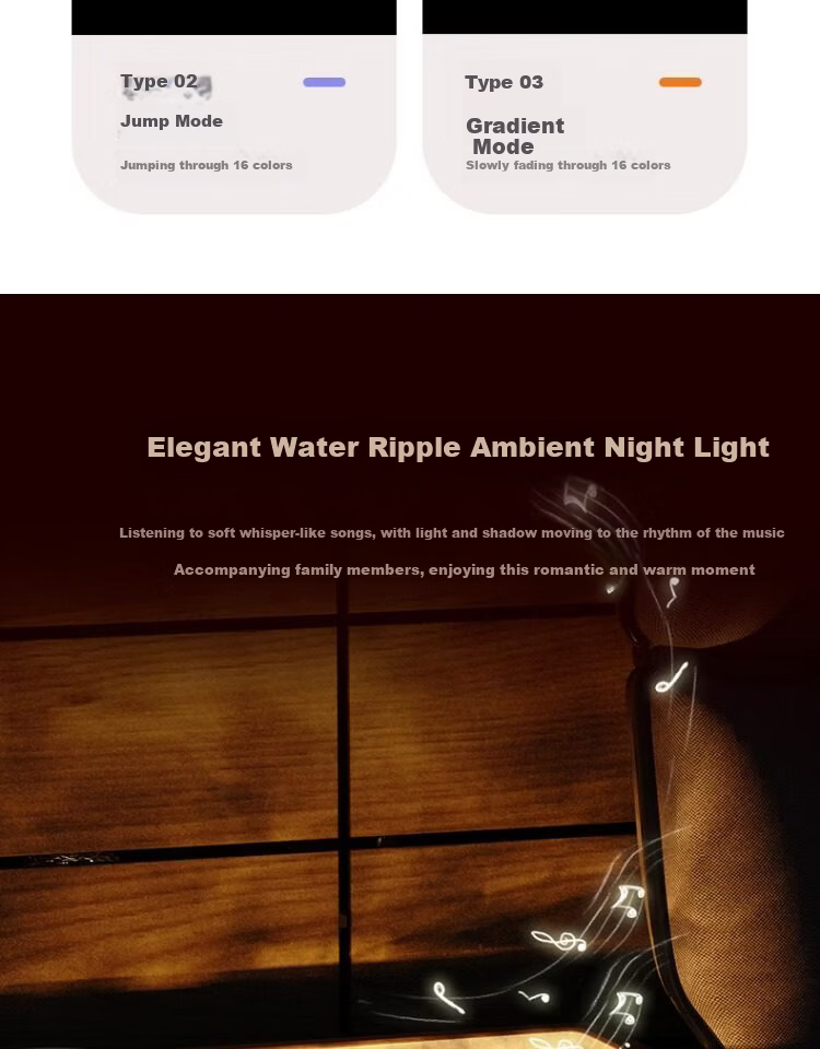 Shangjia Yalang New Bluetooth Speaker Water Ripple Starry Sky Projection Ambient Light Bedroom Bedside Night Light Women's Day Gift 6
