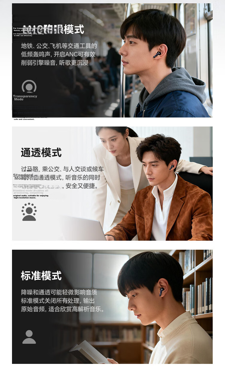 KUGOU M65 True Wireless Bluetooth Earbuds In-Ear 6-Mic Active Noise Cancelling Flagship Long Battery Life High-Quality Call Music Gaming Compatible with Huawei Apple Xiaomi 9
