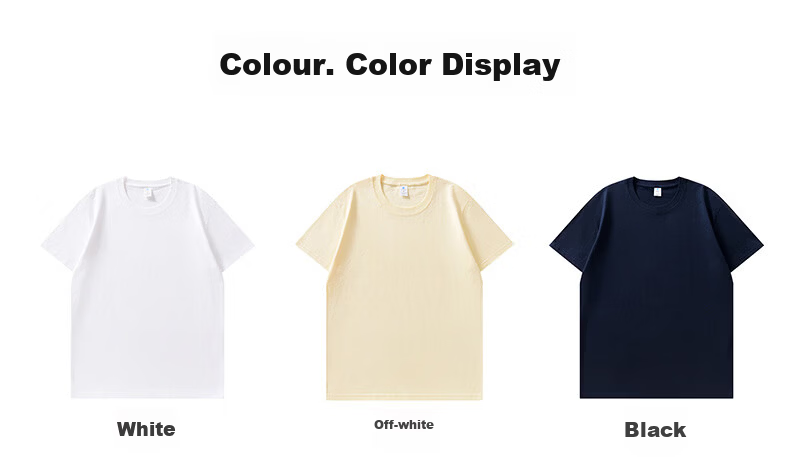 Borui Summer Heavyweight Pure Cotton Short Sleeve T-Shirt Women Solid Color Round Neck Loose Thick Non-Transparent Base Tee 12