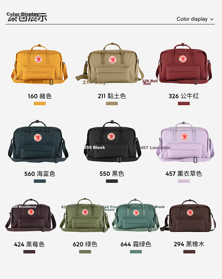 FJALLRAVEN Kanken Single and Double Shoulder Backpack Large Capacity Gym Bag 23802-457 Lavender Purple 30L 3