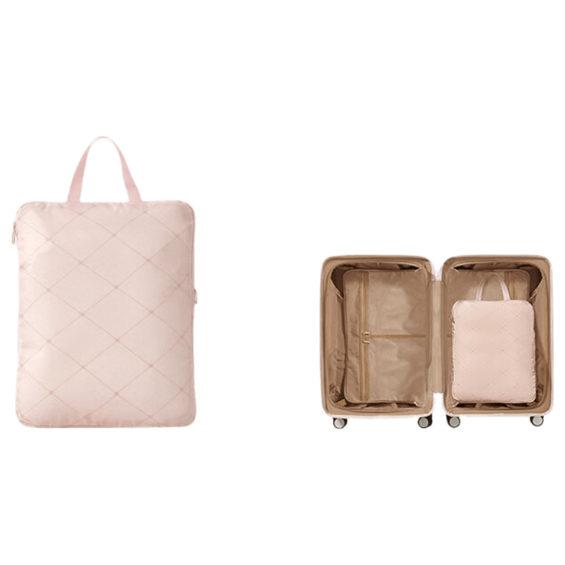 EACHY Compressed Travel Storage Bag, Luggage Organizer, Clothes Divider, Down Jacket Storage Bag, Portable Travel Organizer, Pink, M Size