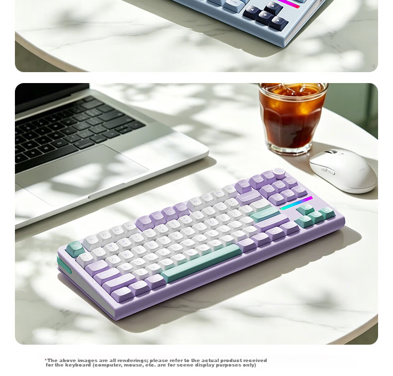 KZZI Z87 [Jinshu 87] Tri-Mode Wireless Mechanical Keyboard 88-Key Gaming Keyboard Customizable Office Keyboard Bluetooth Wired Silent Switch Avocado RGB Peach Pink Switch 14