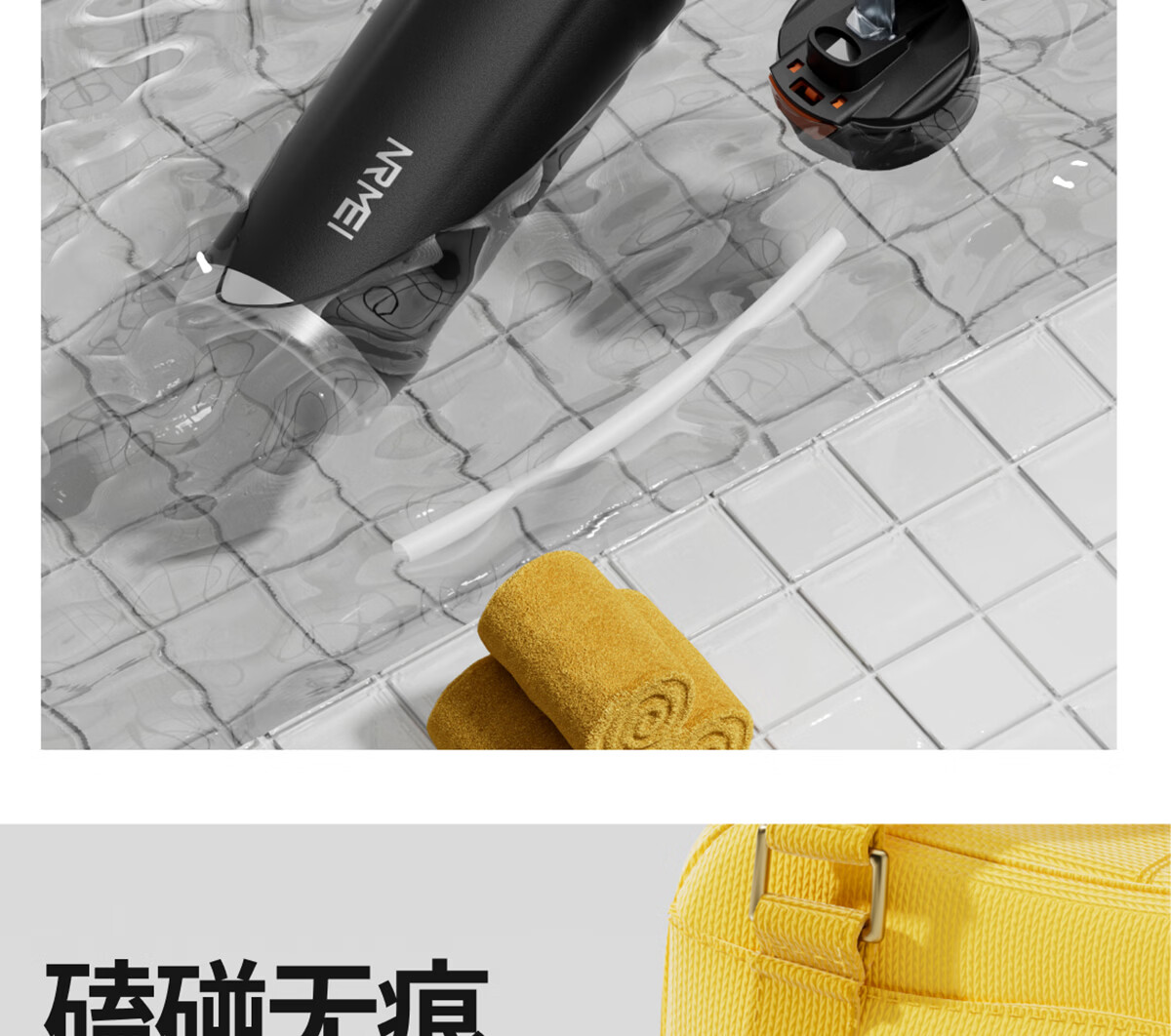 ERM Insulated Large Capacity 316 Stainless Steel Men's Water Bottle Portable High-Value 2026 New Student Straw Cup 22