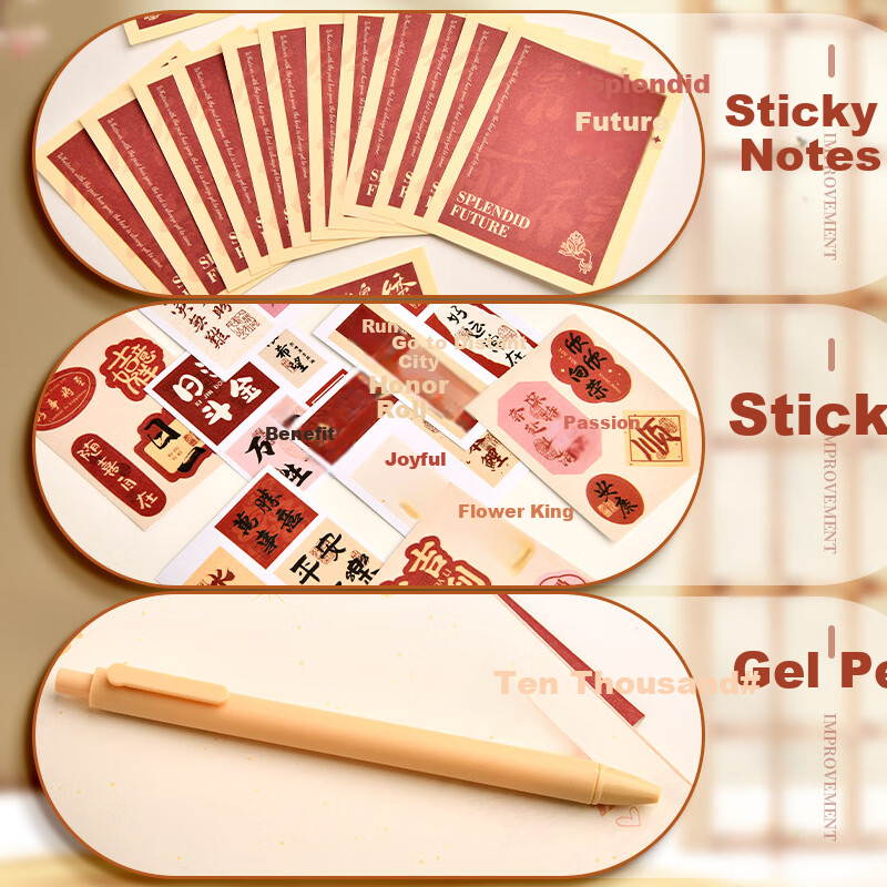 Shuxing, Jinxiu Qiancheng Planner Set, Inspirational Gift, College Entrance Exam Gift Box, Stationery Set, Golden List Success, High-Quality Companion Gift, Birthday Gift for Girls And Boys 6