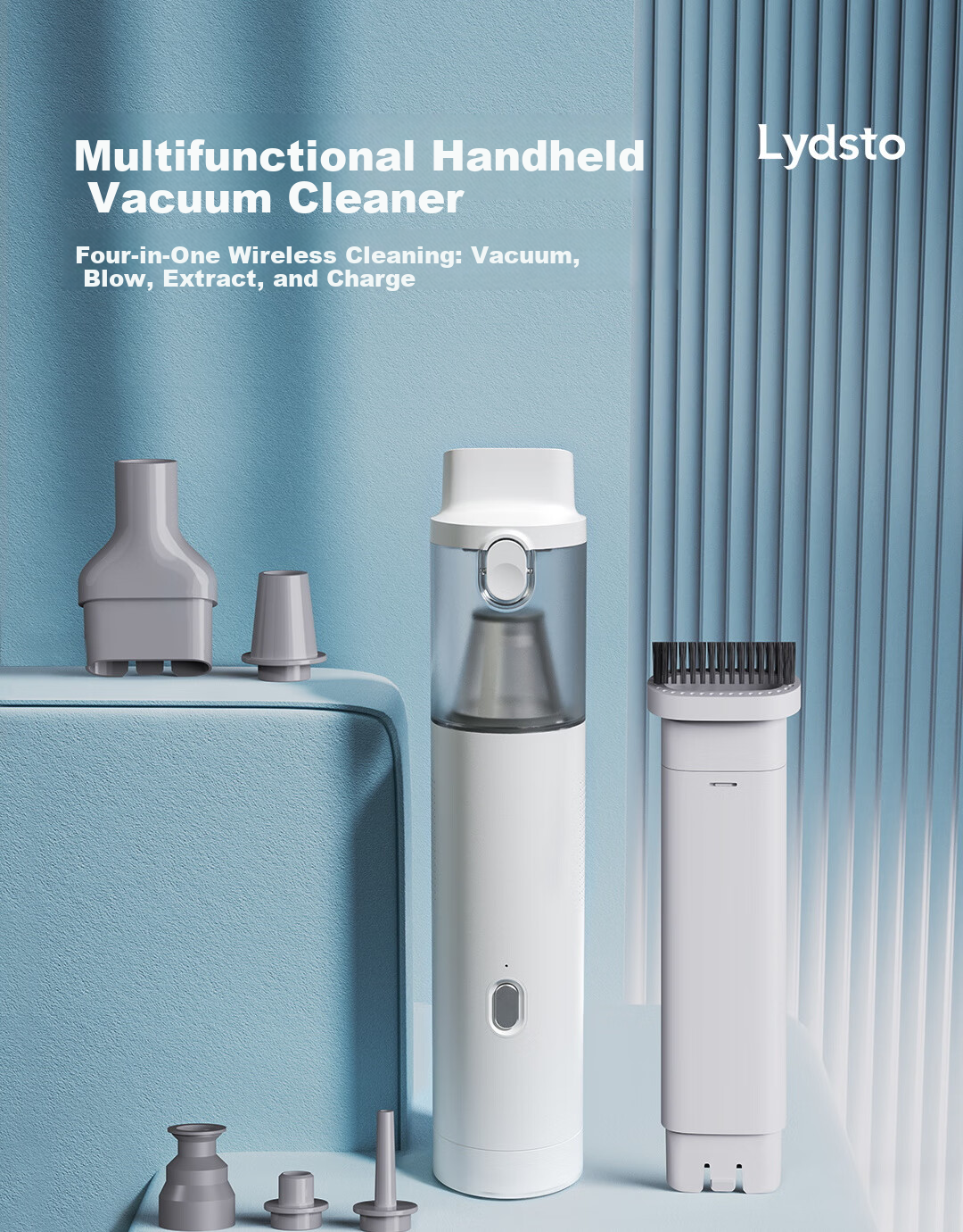 Lydsto Car Vacuum Cleaner, 20000Pa High Power, Compact Handheld Blower And Suction All-In Brushless Motor, Dual-Use for Car And Home, Desktop Portable Pet Hair Removal, Computer Dust Cleaning, Long Battery Life 1