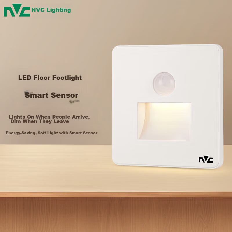 NVC Human Sensor Smart LED Embedded 86-Type Footlight Spotlight Corridor Ambient Night Light
