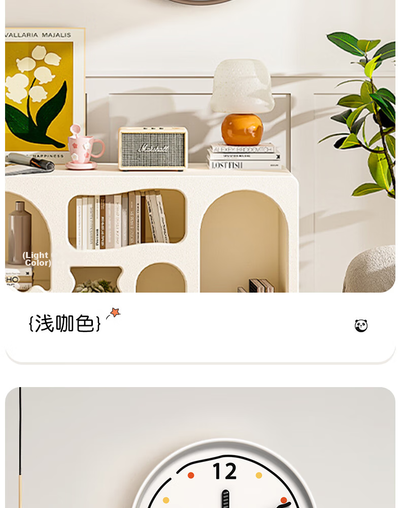 Zhong Xiaobai Wall Clock Living Room 2026 New Cream Style Home Decorative Creative Silent No-Drill Quartz Wall Clock 17