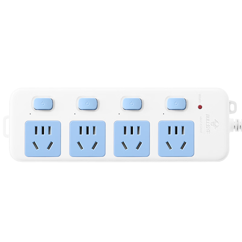 BULL Power Strip/Extension Cord/Surge Protector with Individual Switches, 4 Outlets, 1.8 Meters Long GN-315