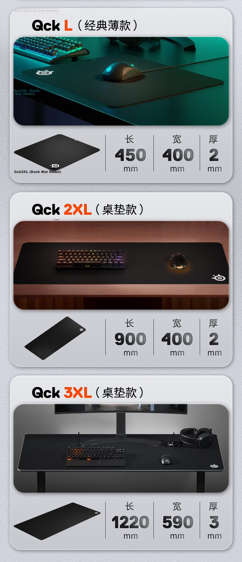 SteelSeries QcK Small Gaming Mouse Pad - FPS Smooth Surface, Anti-Slip Rubber, Portable Size S 250x210x2mm 9