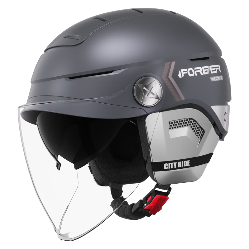 Feige Suprek 3C Certified Electric Bike Helmet for Men and Women, Summer Sun Protection Half Helmet, Motorcycle Safety Helmet for All Seasons with Detachable Ear Covers, Model 598, High-Definition Lon