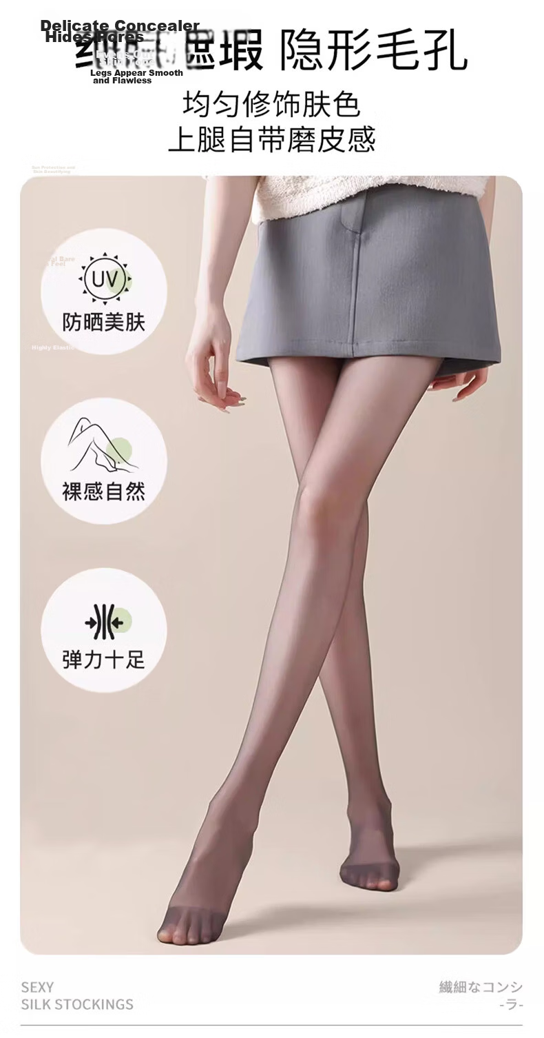 Langsha Women's Summer Ultra-Thin Stockings 4-Pack Sexy Pantyhose Anti-Snag Long Thigh Sheer Leggings 3