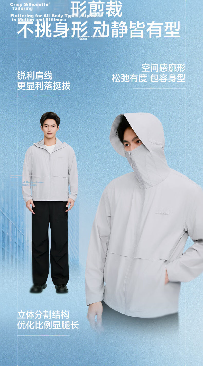 Meilicheng Hou Minghao Style Men's Loose Slim Fit Versatile Casual Puff Hooded Sun Protection Jacket WFS001 10