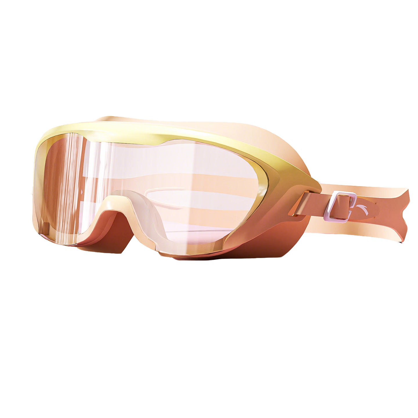 ANTA Kids Large Frame Swimming Goggles Unisex HD Anti-Fog Waterproof Swim Glasses Children's Training Gear Orange Yellow Plano