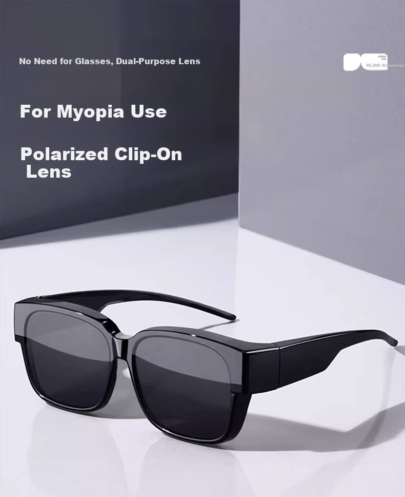40,000 KM Myopia Clip-On Polarized UV Protection Sunglasses for Men, Driving Special, Compatible with Women's Frames 1
