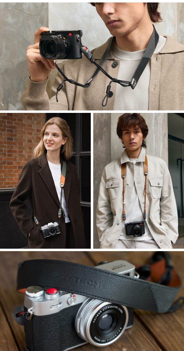 PGYTECH Air Genuine Leather Camera Shoulder Strap Dandelion Quick Release DSLR Strap for Nikon Z5 Fuji XT30 Canon G7X2 Sony Autumn Rock Brown Tone 7