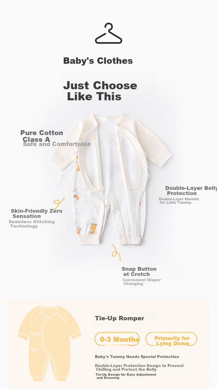 Babyprints Baby Romper 2-Pack Newborn Cotton Belly Protection Jumpsuit Unisex Soft Four-Season Infant Underwear Set A59 2