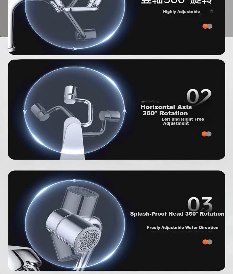 WUZORY [Germany] Faucet Extender Extension Kitchen Basin Sink Universal Rotatable Connector W137 7