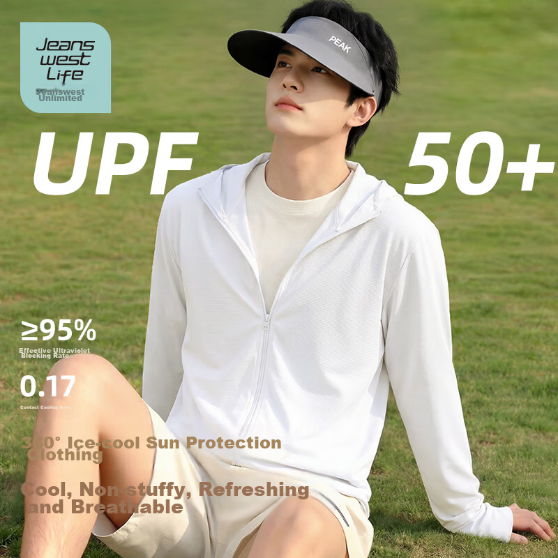 JEANSWEST LIFE Men's Summer Solid Color Cooling Sun Protection Jacket Sports Quick-Dry Breathable Moisture-Wicking High Elastic Wrinkle-Resistant Jacket C