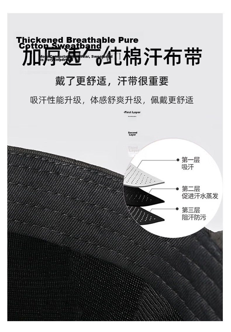 Romon Men's Large Size Baseball Cap Mesh Breathable Pure Cotton Duckbill Hat Outdoor Sunshade Sunscreen Cap 10