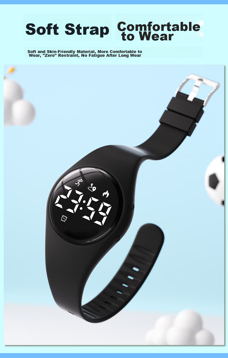 Koshi Silent Vibration Alarm Clock Student Watch Swimming Waterproof Junior High School Boys Kids Electronic Exam Watch 10