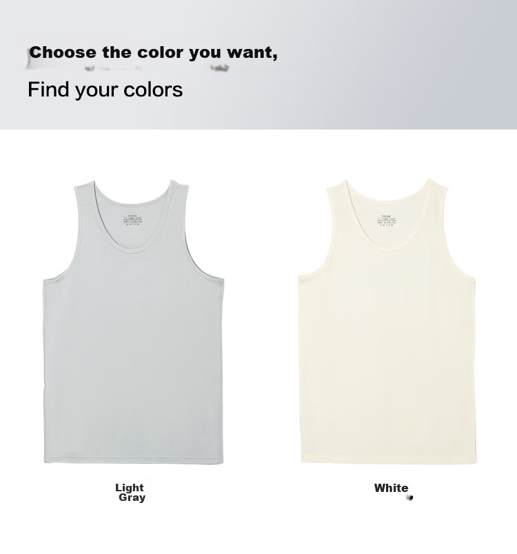 Hodohome Exclusive Edition Men's Silk Thin Modal Round Neck Vest Breathable Undershirt 185/110 12