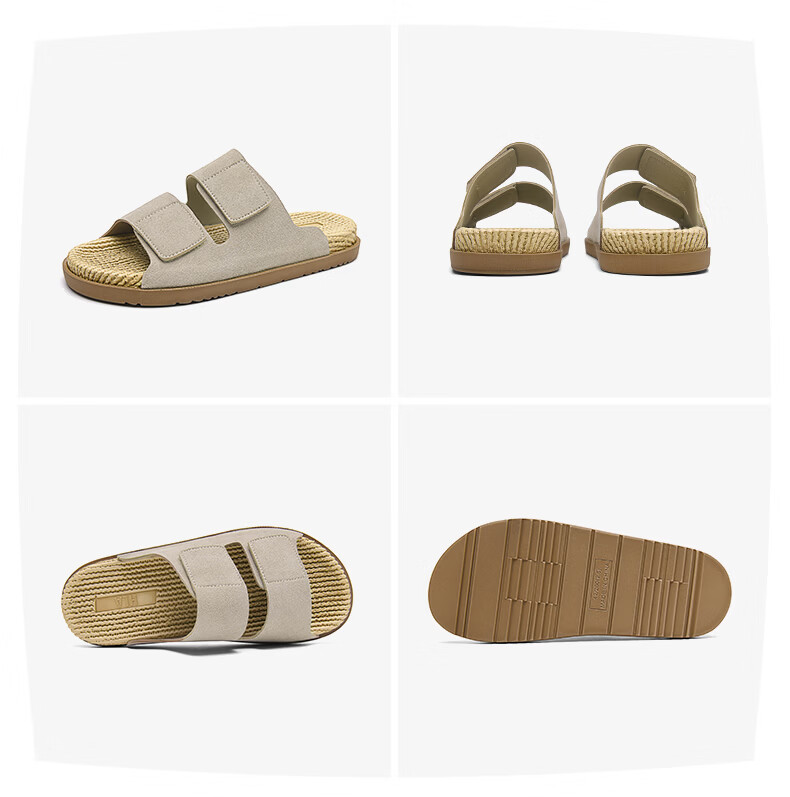 HLA Men’s Fashion Casual Slippers Thick Sole Durable Sandals FC049/FE071 Brown Size 41 19