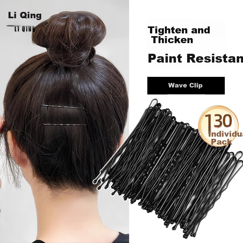 LiQing Black Small Hair Clip Bobby Pins [24 Pieces] Invisible Hair Clips for Bangs and Side Hair Styling