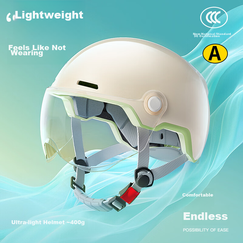NEVA Helmet Electric Vehicle 3C Certified New National Standard Class A Motorcycle Electric Bike Half Helmet Unisex Summer Lightweight Safety Cap Ultra-Light Integrated Molded