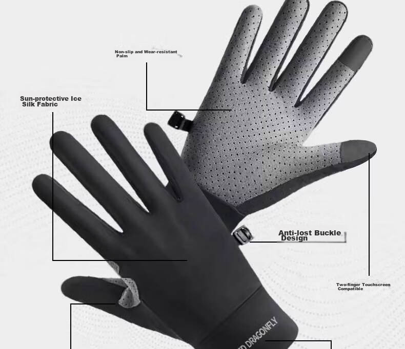 RED DRAGONFLY Unisex Summer Sunscreen Cycling Gloves Thin Breathable Non-Slip Outdoor Sports Delivery Gloves 4
