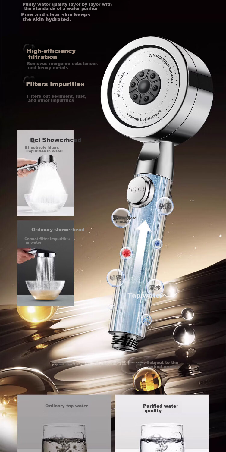 Del 28-Year Brand Pressurized Filter Shower Head Bathroom Large Flow Handheld Shower Head JL-906 9