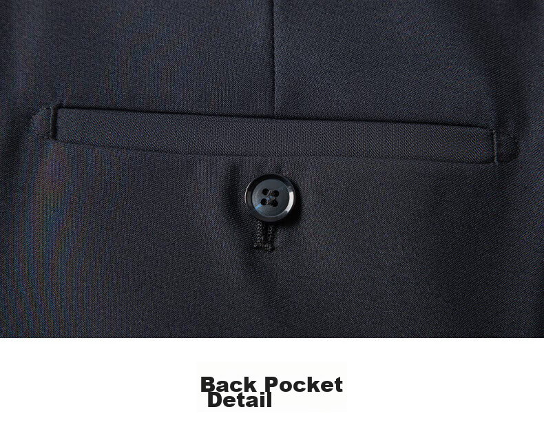 ROMON Men's Four-Season Business Casual Wrinkle-Resistant Dress Pants Black 34 26