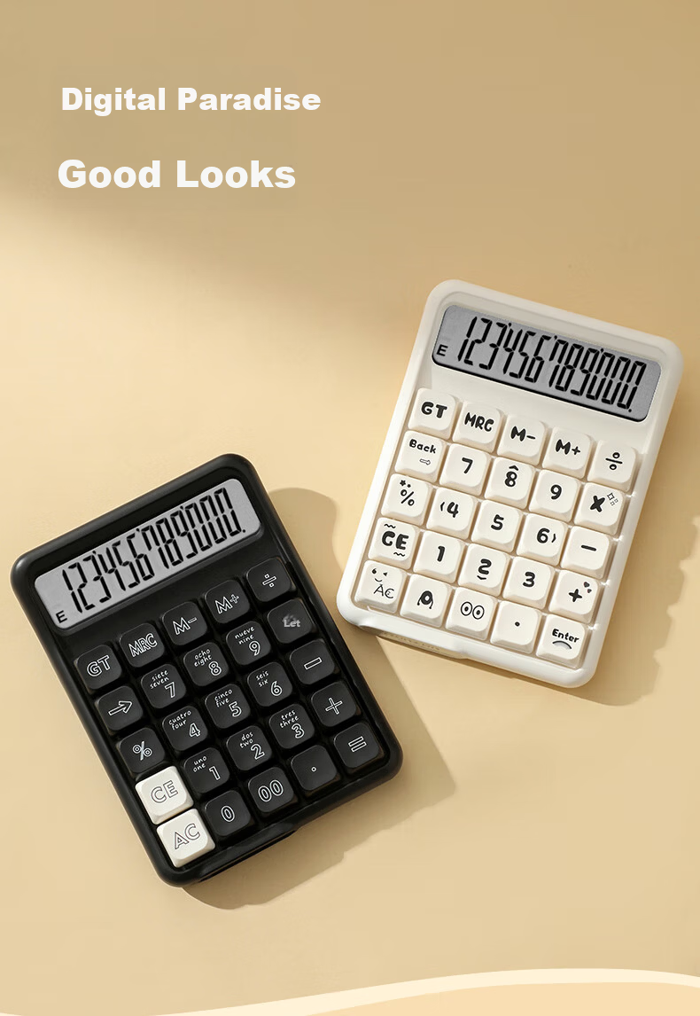 Youth Companion Calculator Blue Switch Mechanical Keyboard High-Value 12-Digit Display Multifunction Handheld Stylish Desktop Financial Office School Learning Supplies Fortune Flow 7528X 2