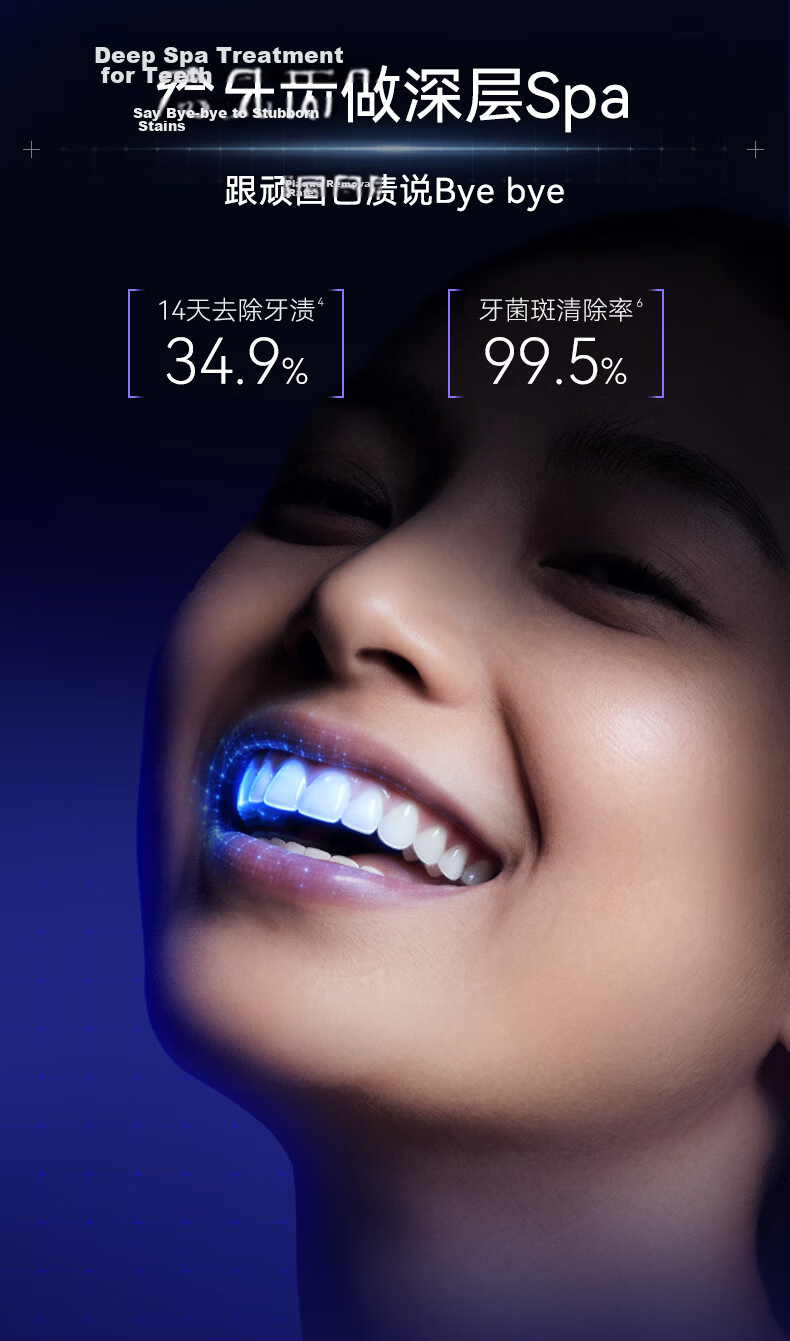 Bixdo Whitening Electric Toothbrush Blue Light Air Professional Blue Light Reverse 10 Years Yellowing Adult Couple Birthday Gift for Men Women Mother's Father's Day 26