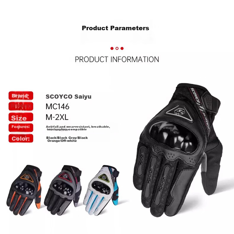 SCOYCO MC146 Motorcycle Riding Gloves, Full-Finger Gloves, Comfortable, Anti-Fall, Breathable, Suitable for Commuting And Daily Use, All Seasons, for Men And Wome 18