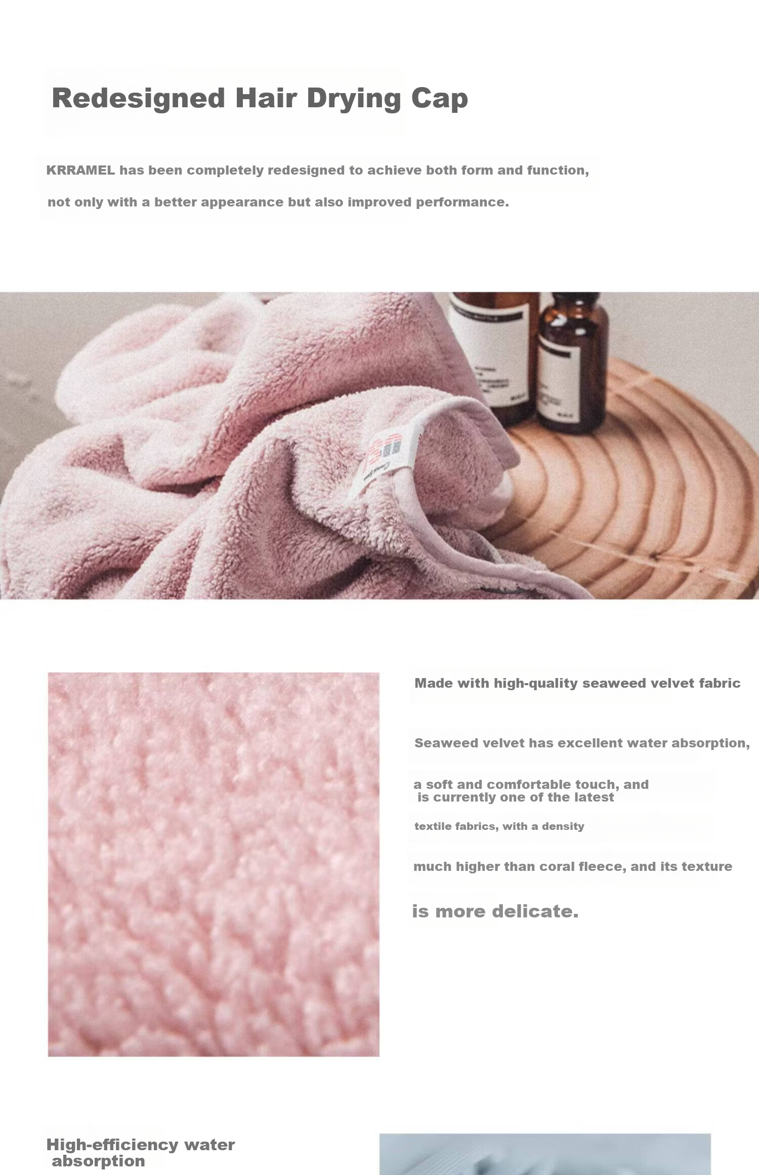KRRAMEL Coral Pink Seaweed Velvet Towel Soft Absorbent Lint-Free Quick-Dry Face Towel for Children and Adults 7