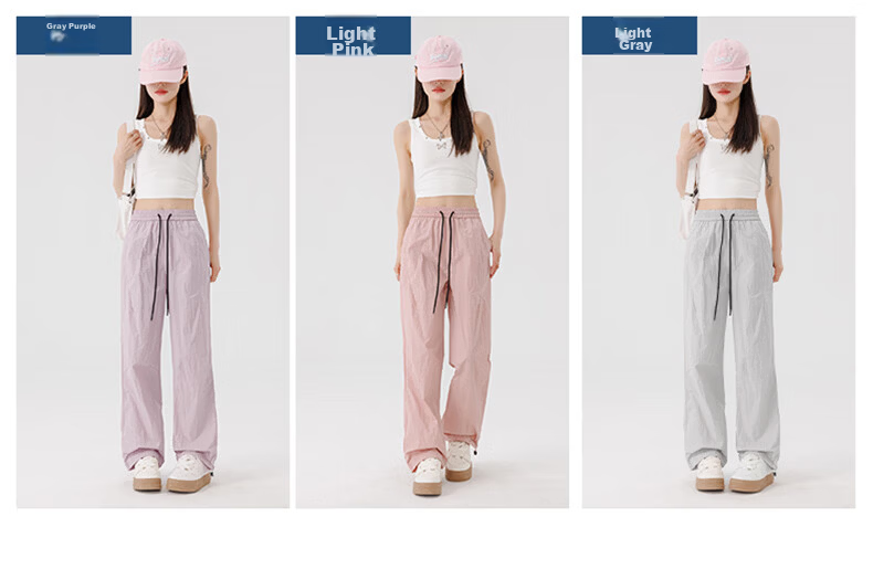 TUCANO Women's Casual High-Waist Jogger Pants Slim Fit Breathable Soft Skin-Friendly Draped Trousers Light Pink 3XL 13