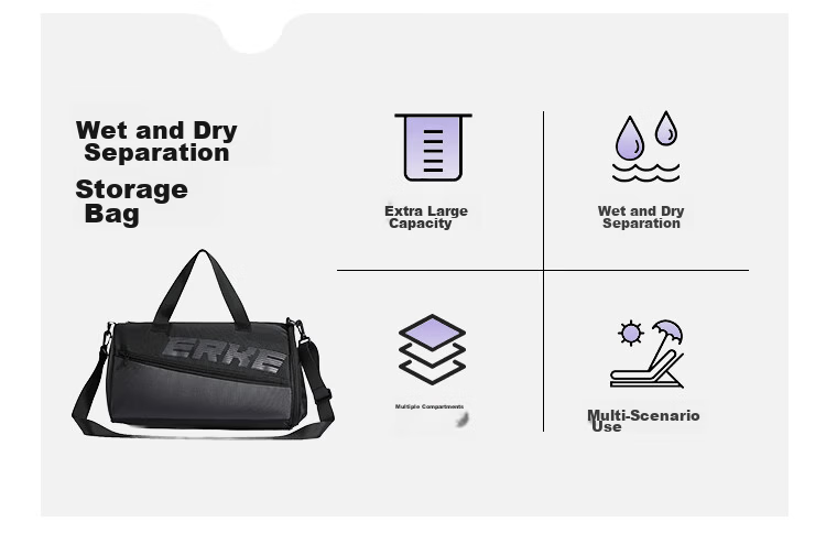 ERKE Swimming Storage Bag Wet and Dry Separation Unisex Adult Portable Large Capacity Handheld Swimming Bag 2