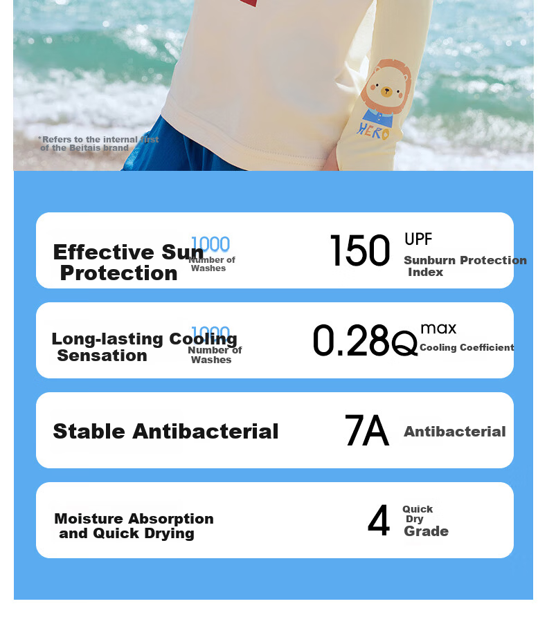 Betis Kids Ice Silk Cooling Anti-Slip Sleeves UV Protection Moisture-Wicking Quick-Dry Summer Arm Sleeves for Boys and Girls 4
