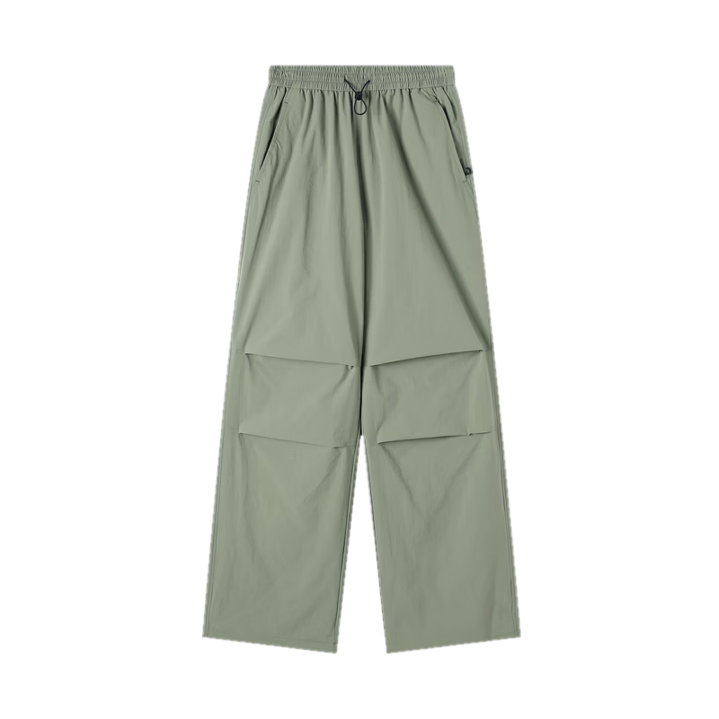 TonLion 2026 Spring Women's Pleated Casual Long Pants Gray Green L