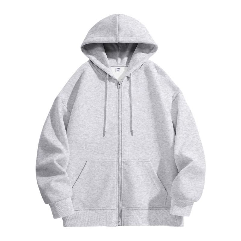 Baleno Double-Sided Cotton Zipper Hoodie Women Autumn New Loose Gray Youthful Casual Cardigan Jacket Top