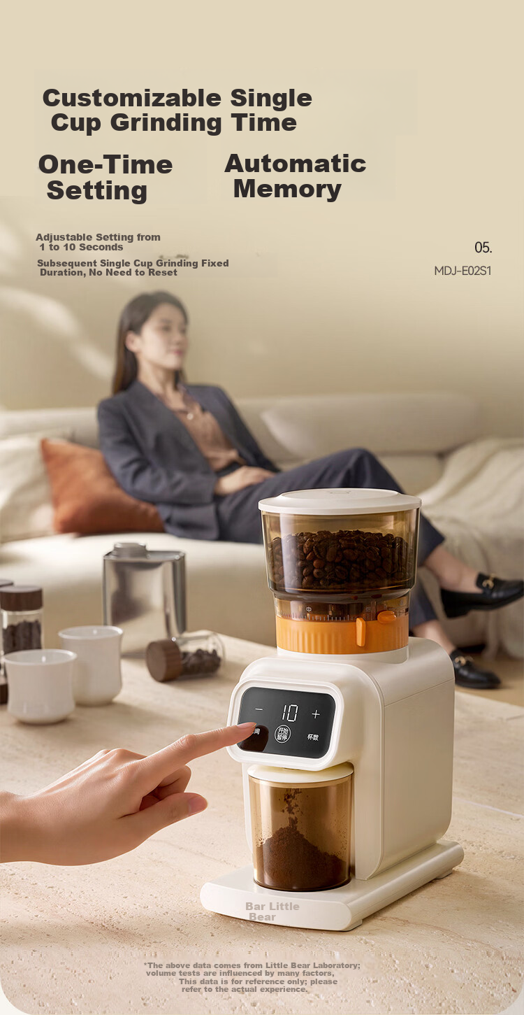 Bear Home Electric Coffee Grinder 30-Level Adjustable Espresso Machine with Cup Volume Setting E02S1 7