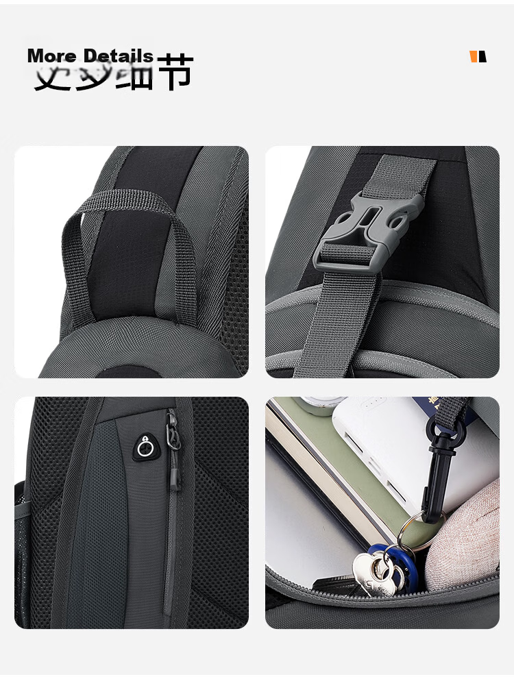 JEEP Men's Crossbody Bag 2026 New Large Capacity Sports Outdoor Small Lightweight Commuter Shoulder Chest Bag 16