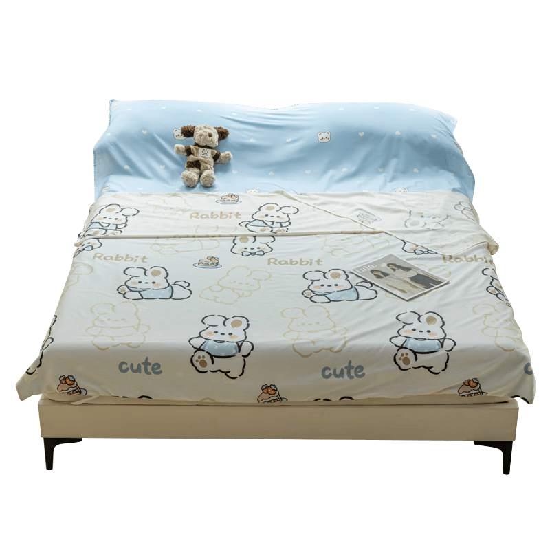 KING SHORE Class A Pure Cotton Sleeping Bag, 7A Antibacterial All-Cotton Travel Bedding, Portable Sheet for Business Trips And Vacations, 180*215cm, Light-Chasing Desig