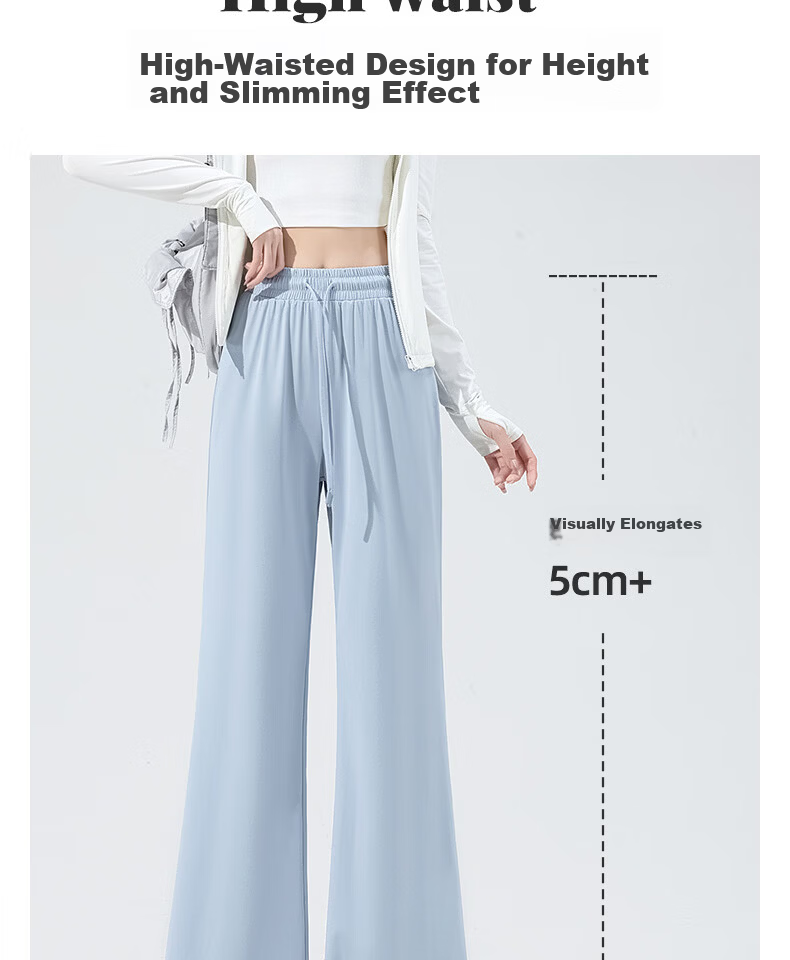 MINISO Women's Black Flared Pants Thin 2026 New Ice Silk Cooling Sun Protection Slim Fit Long Pants for Petite Summer 6