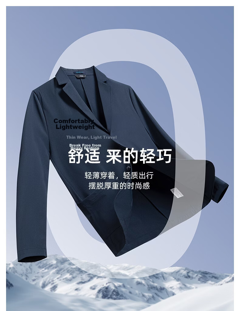 SHANSHAN High-End Sun-Protective Blazer for Men Cool Feeling Mid-Young Lapel Formal Casual Thin Jacket for Dad Father's Day 6